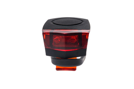 Detachable bicycle safety red blinking tail LED light. Rubber black and red LED bike light with...