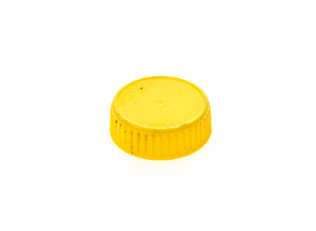 Plastic bottle cap cover in different colours. Isolated on white background.の写真素材