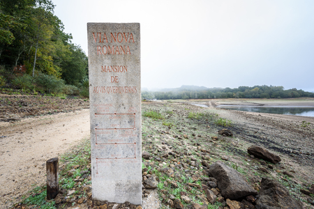 Aquis Querquennis ruins of the Roman settlement Aquis Querquennis. Remains and ruins of roman military camp along the Via Nova Romana - roman road connecting Braga Portugal and Astorga Spain.のeditorial素材
