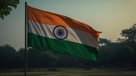 India Flag Flying, Generative aiの素材