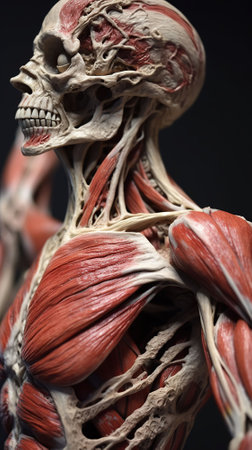 Human anatomy detail of shoulder. AI Generativeの素材