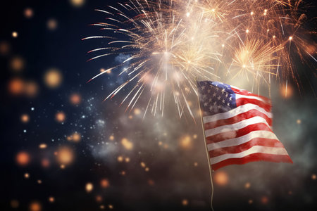 4th July background, high definition, AI Generativeの素材
