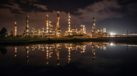 Oil and gas industry project The refinery, industrial Estate, Generative AIの素材