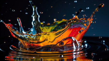 The Beauty in Chaos, A Macro Shot of a Liquid Splash Background. Generative AIの素材