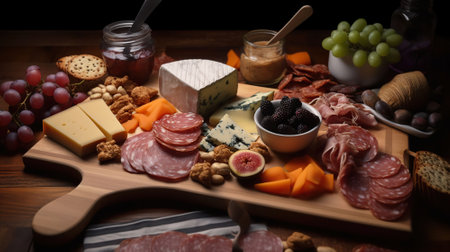 A delicious charcuterie spread. Generative AIの素材