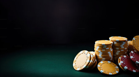 Stack of realistic empty chips for casino. Generative AIの素材