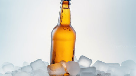 Savor the Icy Essence of Beer Infused with the Chill of Frost. Generative AIの素材