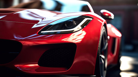 Luxury red sport car. Generative AIの素材