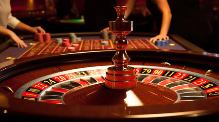 The Thrilling Spin of the Roulette Wheel at the Casino, Generative AIの素材