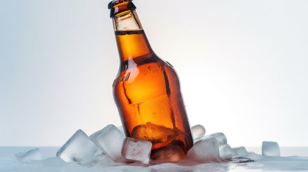 Indulge in the Harmonious Blend of Beer and Ice for Ultimate Refreshment. Generative AIの素材