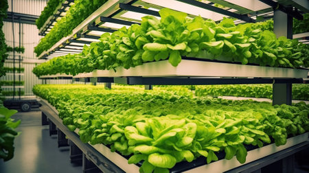 Revolutionizing Agriculture with Hydroponic Vertical Farming. Generative AIの素材