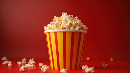 Red and white popcorn bucket, Generative AIの素材