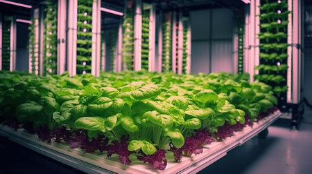 Revolutionizing Agriculture with Hydroponic Vertical Farming. Generative AIの素材