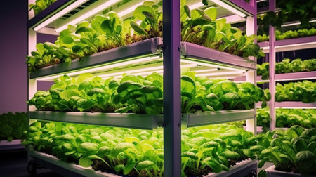 Revolutionizing Agriculture with Hydroponic Vertical Farming. Generative AIの素材