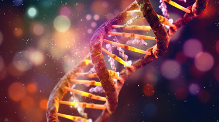 Illuminated Chromosomes, Unraveling the Rainbow of DNA, Generative AIの素材