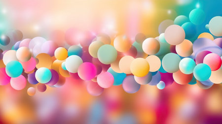 Defocused abstract pastel rainbow lights background. bokeh lights. Generative AIの素材
