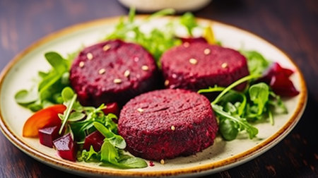 Savory Cutlets with Zesty Couscous and Peppery Arugula. Generative AIの素材