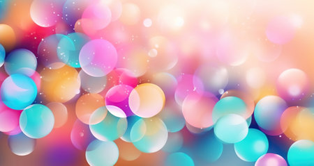 Abstract Pastel Rainbow Lights in Soft Focu. bokeh lights. Generative AIの素材