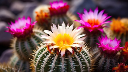 Colorful cactus, Generative AIの素材