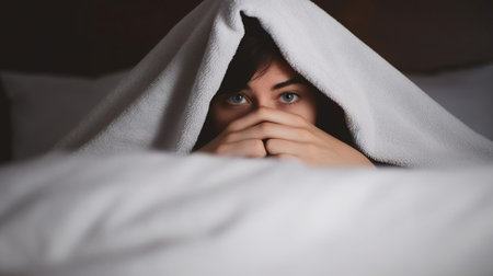 The Woman Who Eludes Discovery in Her Bed. Generative AIの素材