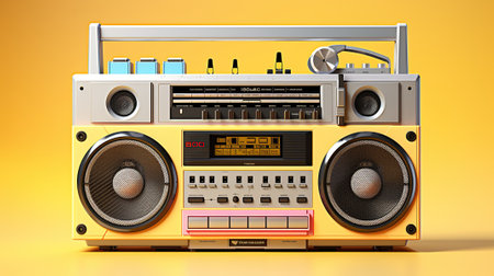 Unveiling the Classic Appeal of a Retro Audio Boombox. Generative AIの素材