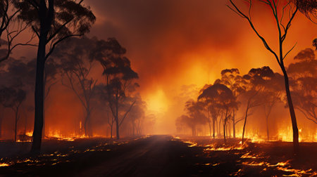 Uncontrolled Forest Fires. Generative AIの素材