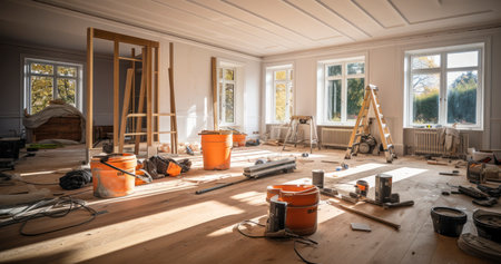 The Journey of Floor Transformation and Repair. Generative AIの素材