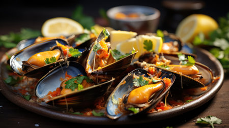 Experiencing the Freshness and Richness of Mussels with a Mediterranean Twistの素材