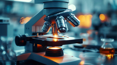 An Illustrative Glimpse into the Use of an Optical Microscope in Modern Biology Labsの素材