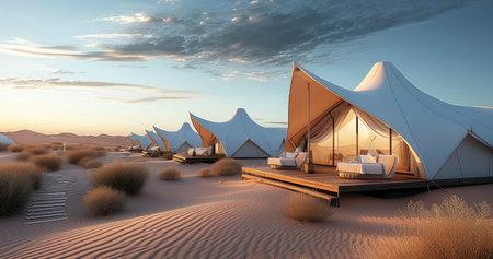 Eco-Luxury Under the Stars - A Contemporary Glamping Experience in the Desert, Nestled Amongst Majestic Sand Dunesの素材