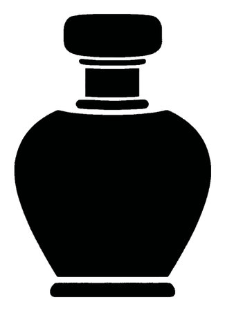 This elegant abstract hand-drawn silhouette features a perfume bottle, showcasing a minimalist style. Perfect for beauty and fashion concepts.のイラスト素材