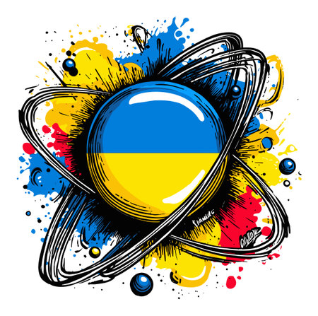 A captivating abstract illustration showcasing a hand-drawn circle with vibrant colors and dynamic splashes. Perfect for creative projects needing unique visual elements.のイラスト素材