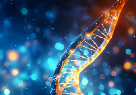 Structure of the DNA double helix animation DNA molecular. Generative AI.の素材