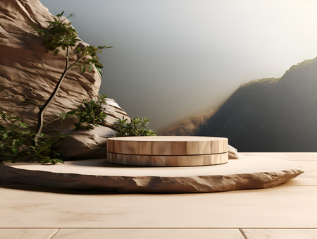 Luxury marble, blocks, cylindrical plinths, concept scenes, stage performances, products, creams, perfumes, with space for text. Modern surreal elements. Generative Ai.の素材