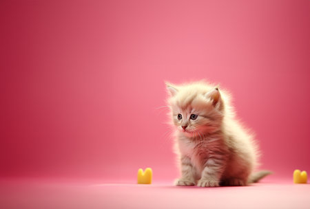 Siberian kittens are perfect for postcards. AI Generative.の素材