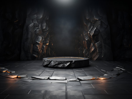 Luxury marble, blocks, cylindrical plinths, concept scenes, stage performances, products, creams, perfumes, with space for text. Modern surreal elements. Generative Ai.の素材