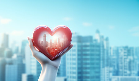 Image of health care and prevention of heart problems. AI Generative.の素材