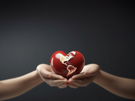Image of health care and prevention of heart problems. AI Generative.の素材