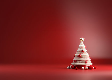 Christmas card ideas, Christmas tree background and gifts. AI Generative.の素材