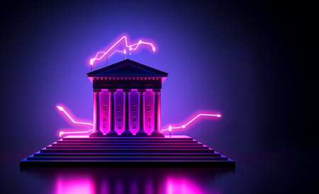 The central bank icon, Concept of currency exchange money transfer, Icons for business concepts. Generative AI.の素材