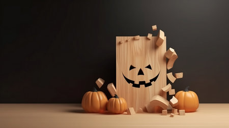 Halloween festival design for show product and your story  with space for text. Generative AI.の素材