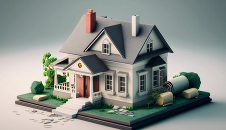 Home model with home loan concept, AI Generative.の素材