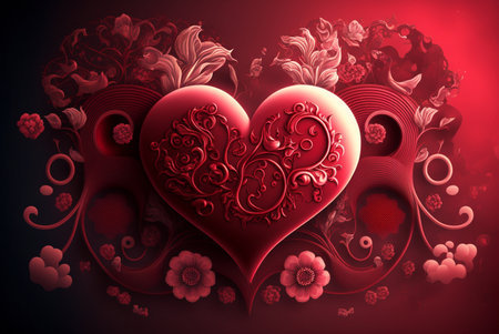 Valentine's day background with hearts. Generative Ai.の素材