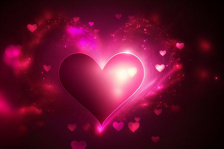 Valentine's day background with hearts. Generative Ai.の素材