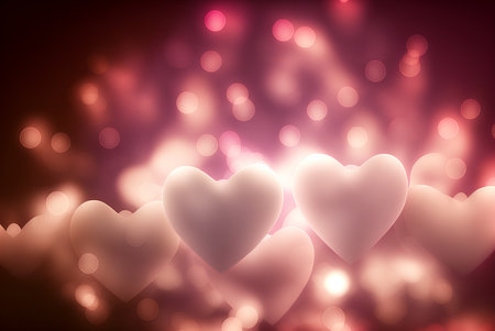 Valentine's day background with hearts. Generative Ai.の素材