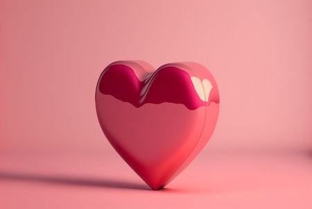 Heart on pink background. feeling happy with love. valentine day concept.  Generative Ai.の素材