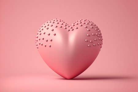 Heart on pink background. feeling happy with love. valentine day concept.  Generative Ai.の素材