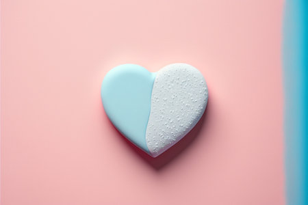 Heart on pink background. feeling happy with love. valentine day concept.  Generative Ai.の素材