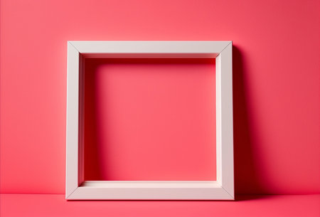 pink picture frame for insert text or image inside on pastel pink color. Generative Ai.の素材