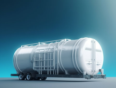 Truck semi-trailer with tank for transporting clean energy liquidsの素材